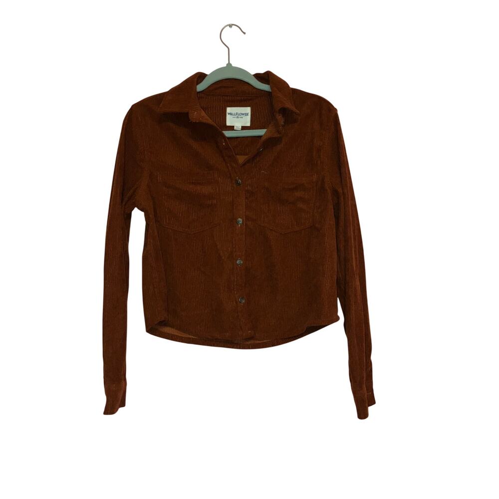 Wallflower Brownish Red Corduroy Button Front Jacket Size Medium